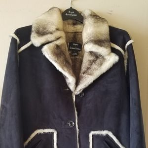 Dennis Basso Faux Fur Suede Coat